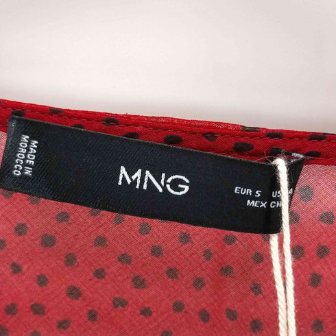 マンゴー MNG ドットプリントL/Sシア―ドレス レディース JPN:S